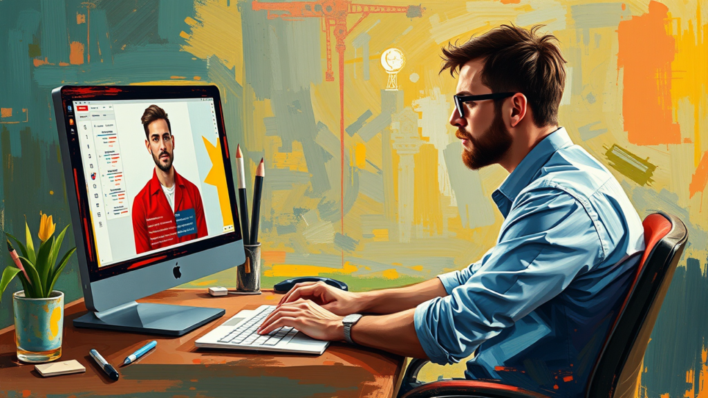 Person working on a computer.